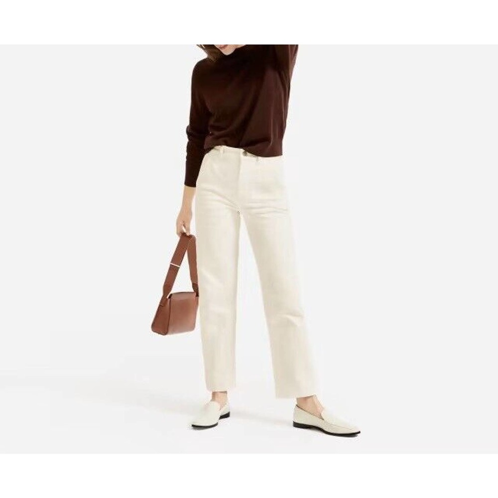 Everlane Straight Leg Jeans in Cream